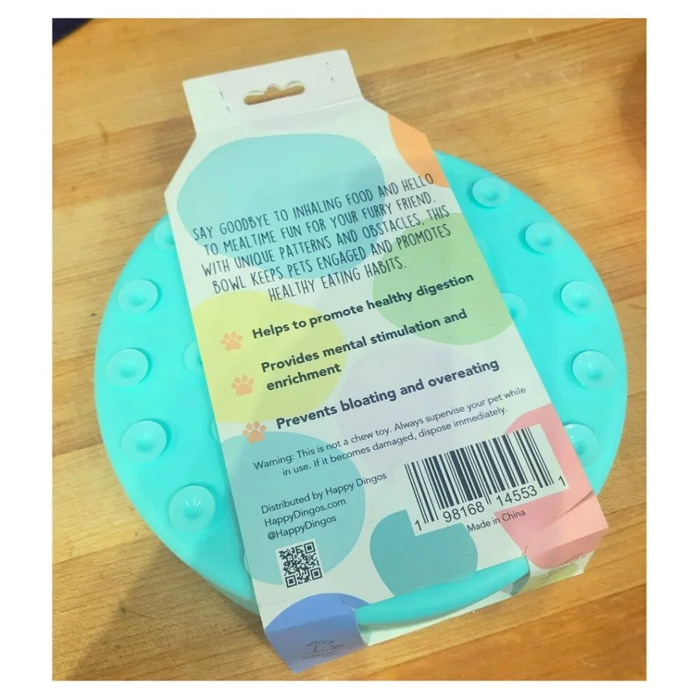Happy Dingo Interactive Slow Feeder Bowl Seafoam Green, NWT